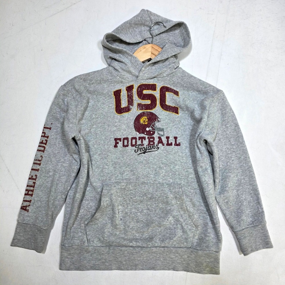 USC Hoodie Youth M (8) Gray Football Trojans Athletic Dept Pullover Sweatshirt